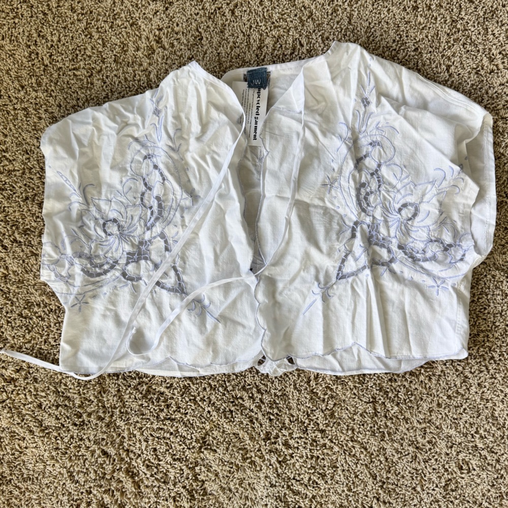 White Embroidered Women's Blouse